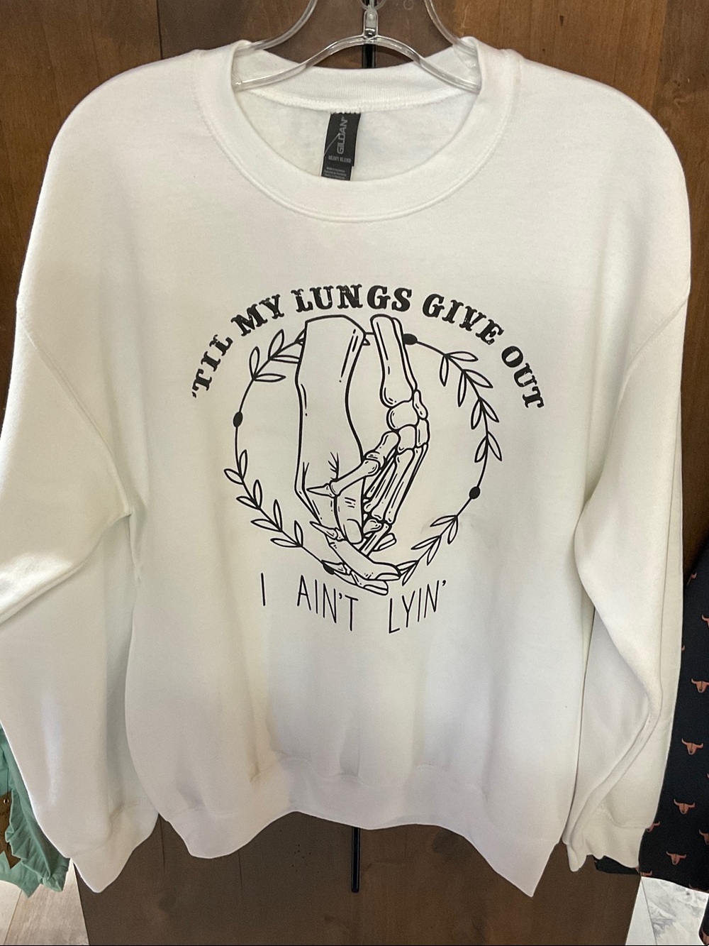 Gildan White Tyler Childers Crewneck Sweatshirt